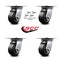 Service Caster 4 Inch Rubber on Aluminum Caster Set with Roller Bearings and Swivel Locks SCC SCC-35S420-RAR-BSL-4 - alternate 2